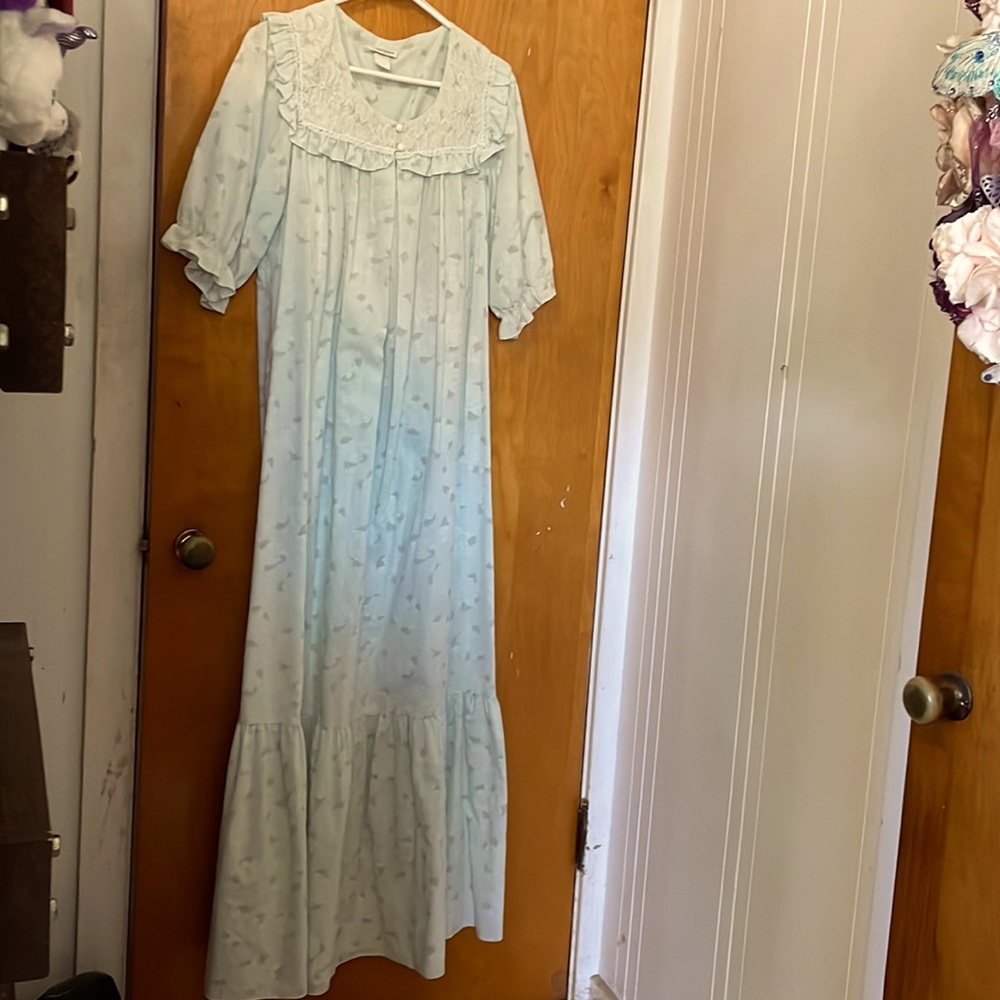 Liberty House of Hawaii vintage dress nightgown maxi lace 10